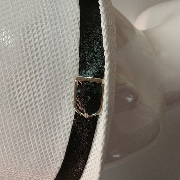 Unisex Mesh White Fedora Hat With Faux Leather Strap Buckle Boho Streetwear - Picture 4 of 14